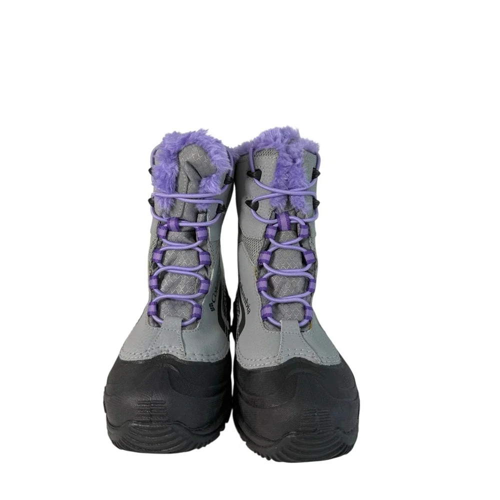 Columbia Youth Bugaboot Plus IV Omni-Heat Boot- Gray/Purple Girls Size 1Y No Box